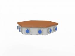 Верхний блок электропитания для шеститумбового верстака WOKER PRO ДВК