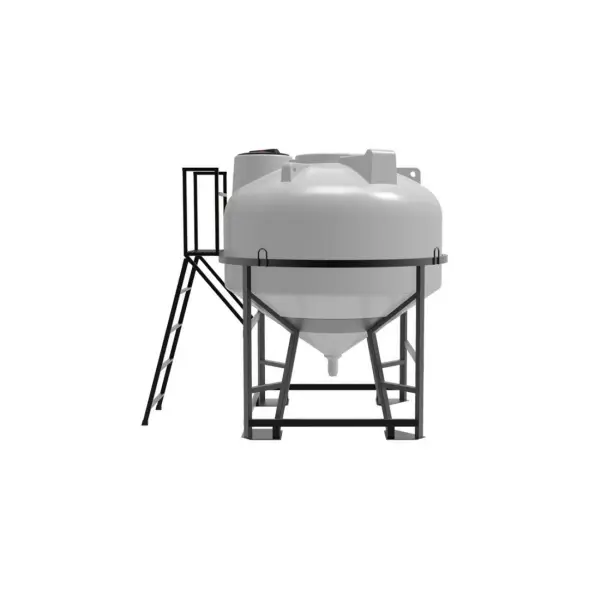 Емкость ЦКТ 3000 л с патрубком 90мм белая в обрешетке с лестницей