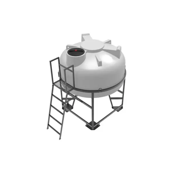 Емкость ЦКТ 3000 л с патрубком 90мм белая в обрешетке с лестницей