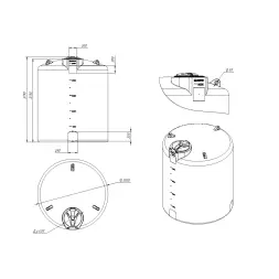 Емкость TOR 5000л с откидной крышкой синяя