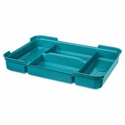 Ящик для хранения универсальный с замками и вставкой-органайзером Grand box, 10л, голубой