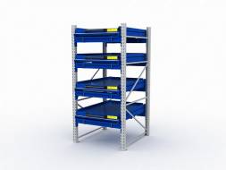 Стеллаж с выкатными платформами ДВК S-HEAVY 1000/900 (4 яруса хранения)