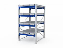 Стеллаж с выкатными платформами ДВК S-HEAVY 1000/900 (4 яруса хранения)