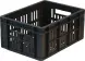 Ящик пластиковый перфорированный, 400x300x200 мм, 24 л, черный [302]
