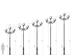 Фонарный столб А-12-3 со светильниками 4,631 м