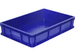 Ящик пластиковый сплошной, 600×400×120 мм, 22 л, синий [704.03.02]