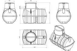 Емкость подземная U 3000 oil черный