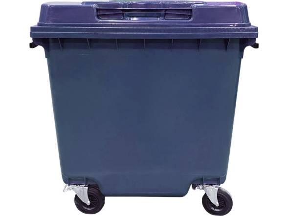 Пластиковый мусорный контейнер на колесах, 1100л, синий