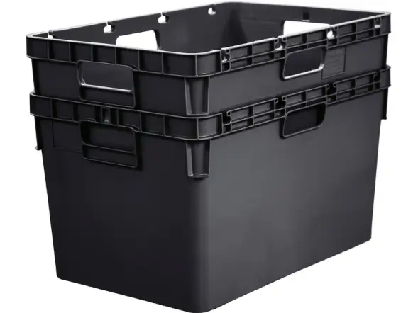 Ящик пластиковый сплошной, 600x400x340 мм, 60 л, черный [4-6434-1]