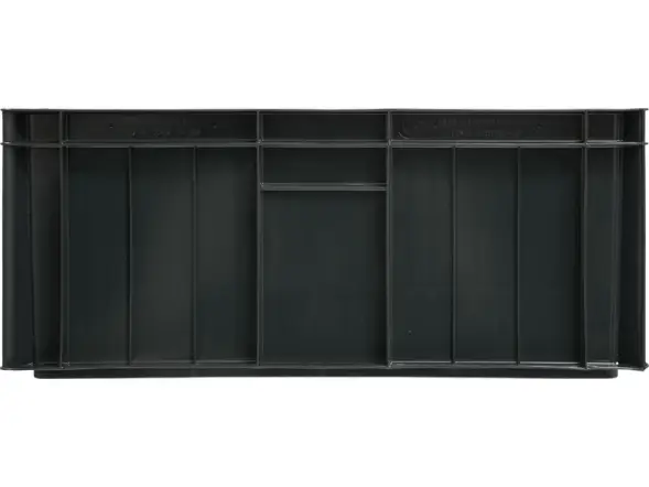 Ящик пластиковый сплошной, 600x400x250 мм, 46 л, черный [204.02]