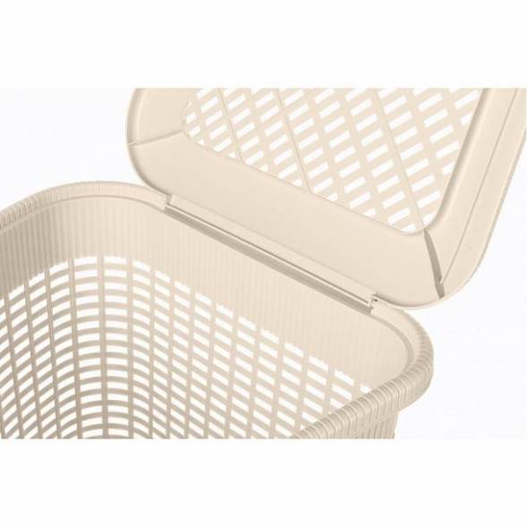 Корзина для белья угловая, 50л, бежевая