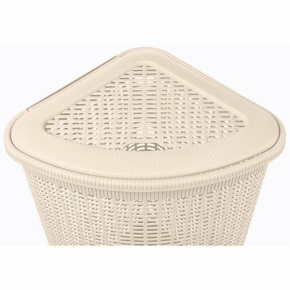 Корзина для белья угловая, 50л, бежевая