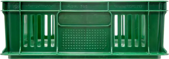 Ящик пластиковый перфорированный, 600x400x140 мм, 27 л, зеленый [705.02.02 м]