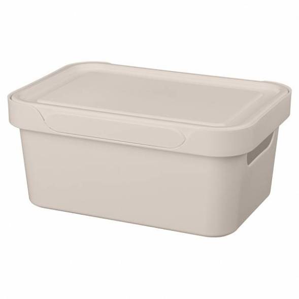 Ящик с крышкой универсальный Luxe, 4,6л, светло-бежевый