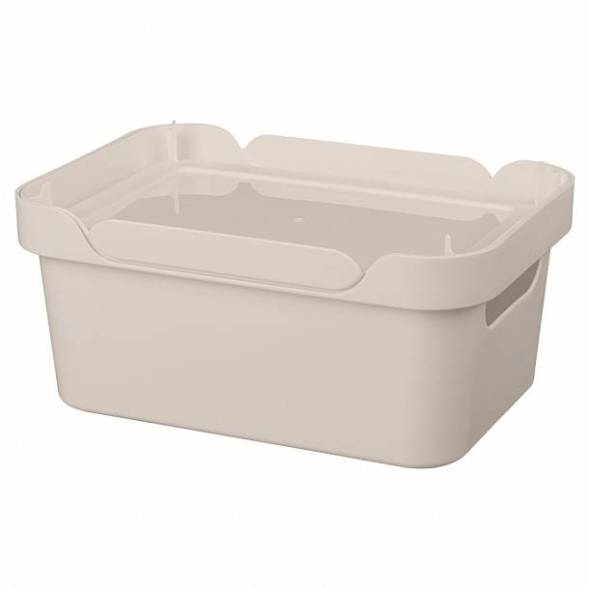Ящик с крышкой универсальный Luxe, 4,6л, светло-бежевый