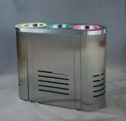 Урна Аврора-3, шлиф. с наклейками, с емкостью 3х38 л