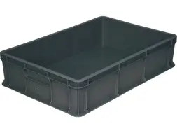 Ящик пластиковый сплошной, 600x400x140 мм, 27 л, серый [705.03.02 м]