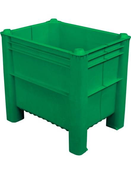 Крупногабаритный сплошной пластиковый контейнер BoxPallet, 600х800х740 мм, зеленый [11-060-ОА-ТН]