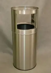 Урна-пепельница Фили, 500х1150 мм, шлифованная, кольцо под пакет, 150 л