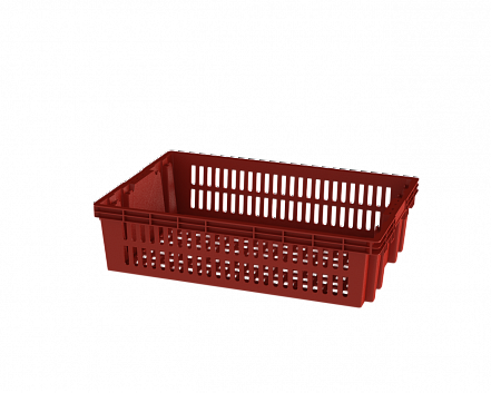Ящик полимерный перфорированный &quot;Евролоток&quot;, 600х400х150 мм, красный