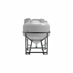 Емкость ЦКТ 3000 л с патрубком 110мм с фланцем под плотность до 1,5 г/см3 белая в обрешетке