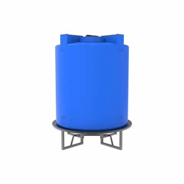 Емкость T 5000 л под плотность до 1,5 г/см3 синяя на основании для полного слива F