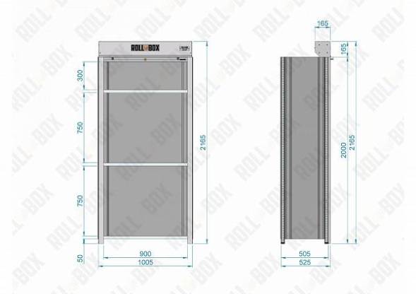 Шкаф роллетный на балкон ROLL-BOX SIMPLE 10.05.4.V2