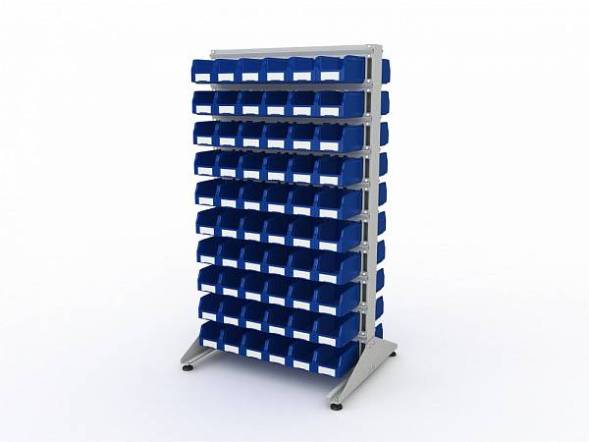 Стеллаж для пластиковых лотков ДВК SORTEX двухсторонний 1800x1000x800.02