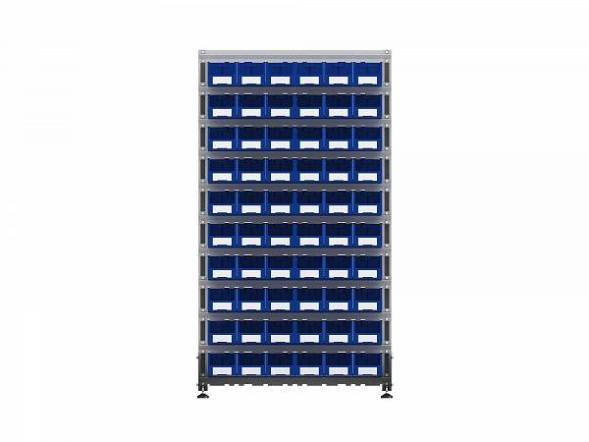 Стеллаж для пластиковых лотков ДВК SORTEX двухсторонний 1800x1000x800.02