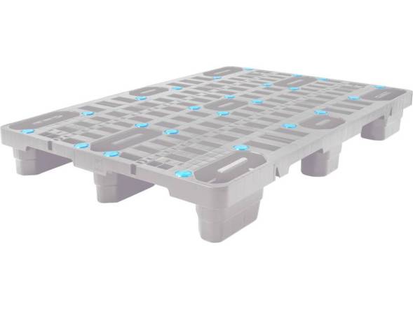 Паллет (поддон) пластиковый перфорированный на 9-ти ножках, 1200х800х146 мм, черный [CR 1208 NP1] 