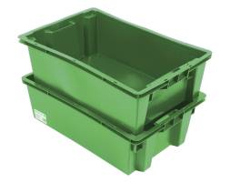 Пластиковый ящик овощной 600х400х200 конусный сплошной