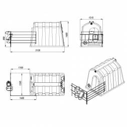 Вольер домика для телят с совмещенной боковой стенкой оцинкованный