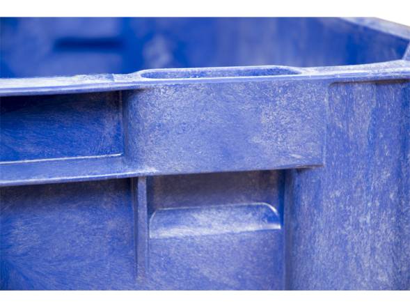 Крупногабаритный пластиковый контейнер сплошной на 2-х полозьях с 2 сливными пробками СП2 BoxPallet, 1200х1000х580 мм, синий [10-100-ОА-ACE-2 (580) 2хСП2]