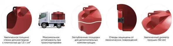 Емкость для хранения жидких минеральных удобрений (КАС, ЖКУ и др) 10000 TR красный