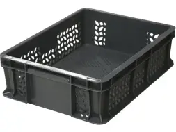 Ящик пластиковый перфорированный, 400×300×120 мм, 10.6 л, белый [701.01.02 м]