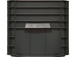 Ящик пластиковый сплошной, 710x500x455 мм, 122 л, черный [425]