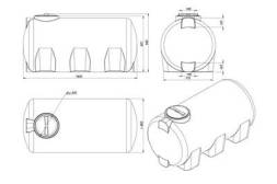 Емкость H 1000 л синяя