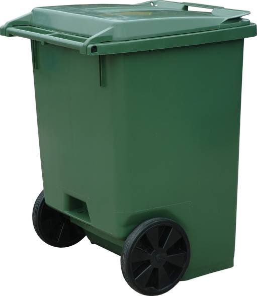 Мусорный контейнер на колёсах, 370 л, зеленый