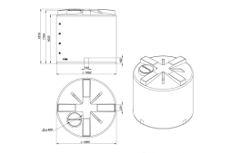 Емкость TH 5000л зеленая с откидной крышкой
