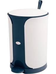 Бак для мусора с крышкой и педалью, 11л, белый, синий