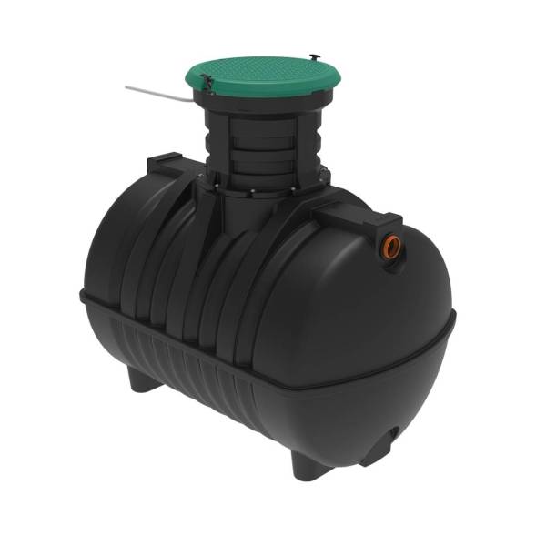 Автономная канализация Rostok Ground 8 с горловиной 1000 мм и принудительным отведением, 3500 л, черный [504.3000.899.001]