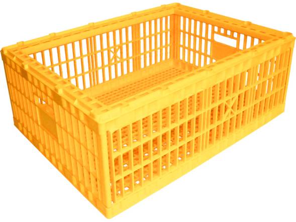Ящик пластиковый перфорированный для перевозки птицы (несушек и бройлеров), 780х570х300 мм, желтый [311-А]